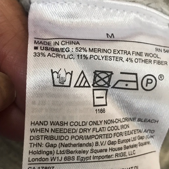 Banana Republic Long Gray Blue Merino Wool Blend, Size Medium - Picture 8 of 8
